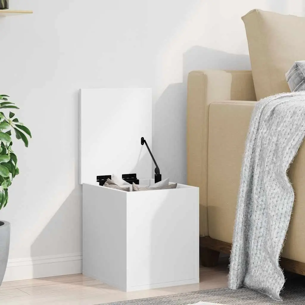 White Storage Box 30x35x35 cm Engineered Wood