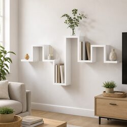 Wall Shelf Specifications: White 104.5x10x43 cm Bookcase