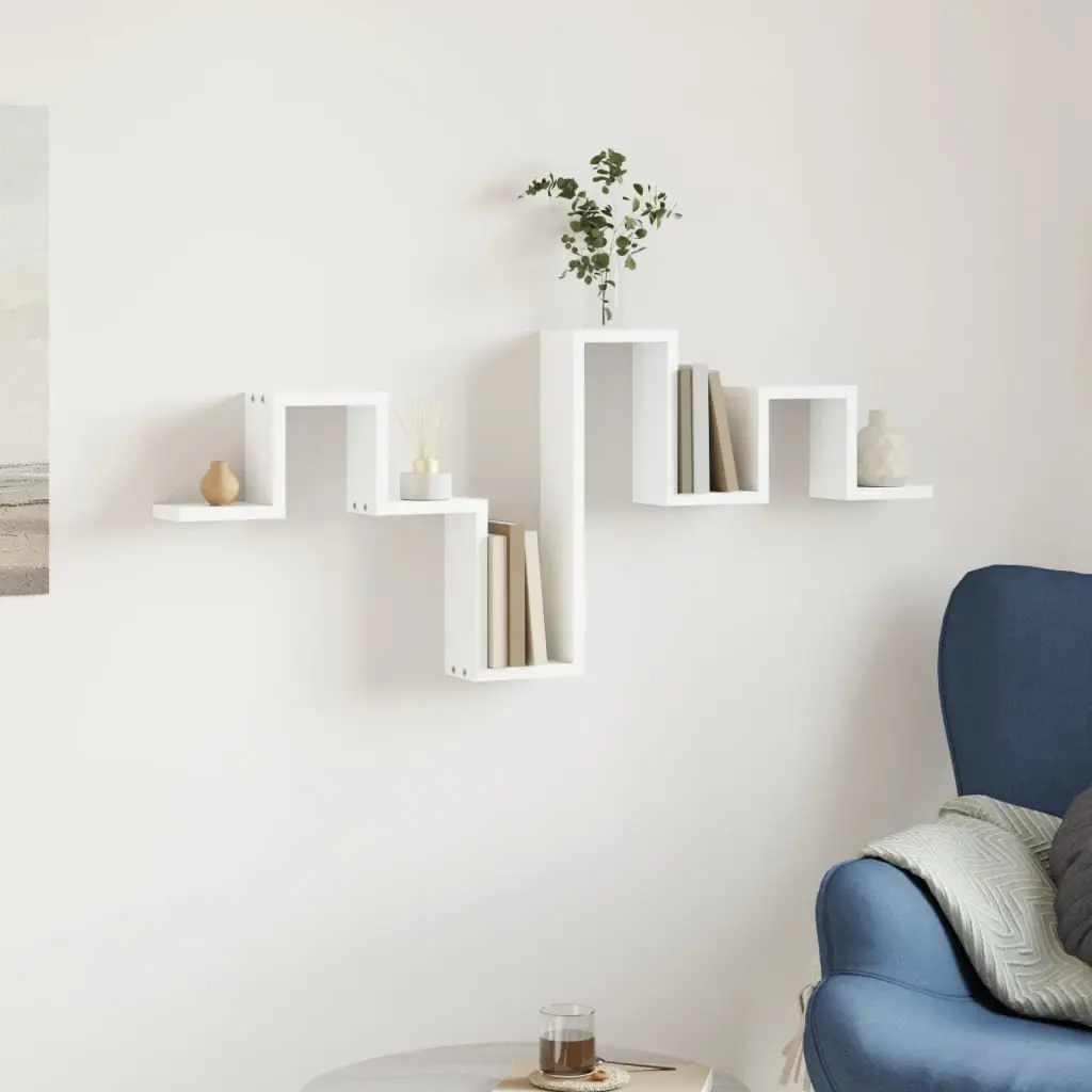 Wall Shelf White 104.5x10x43 cm Storage Display Bookcase Organiser Shelving Unit