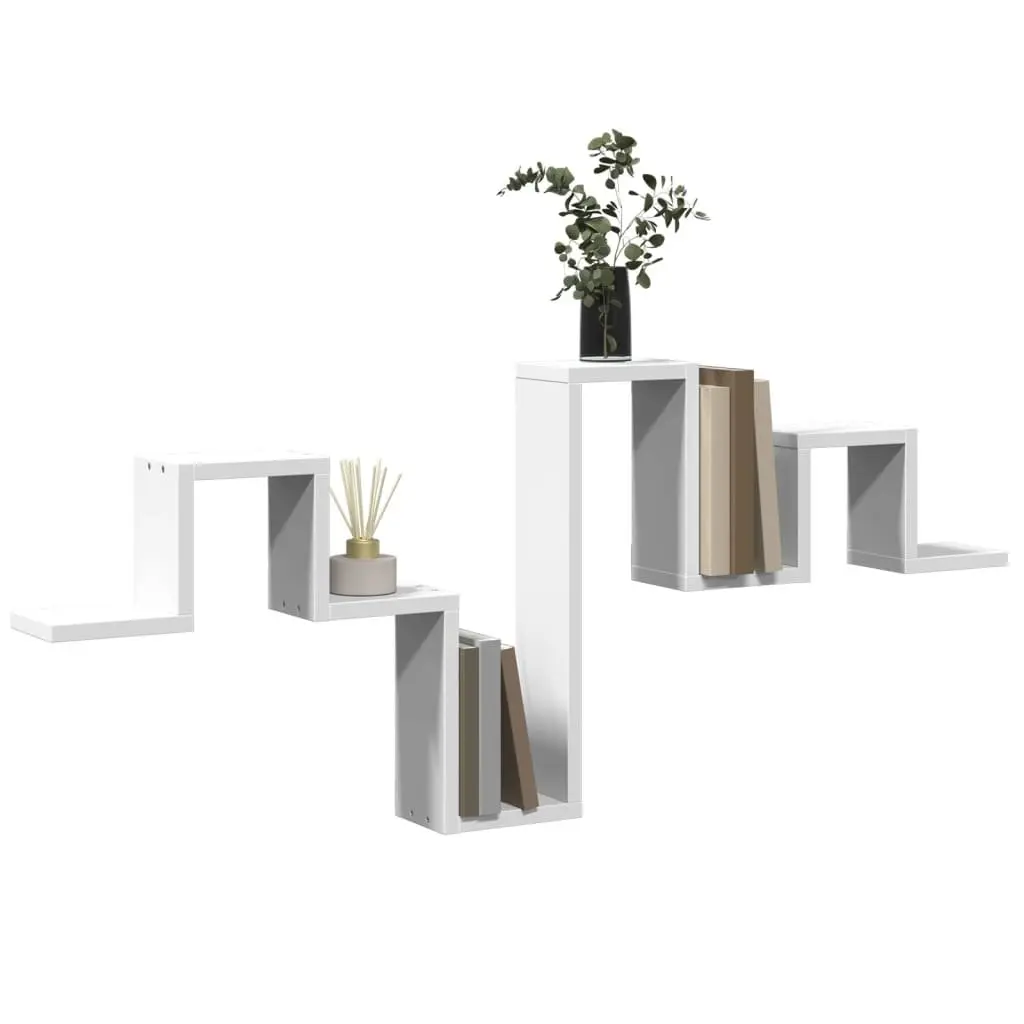 Wall Shelf White 104.5x10x43 cm Storage Display Bookcase Organiser Shelving Unit