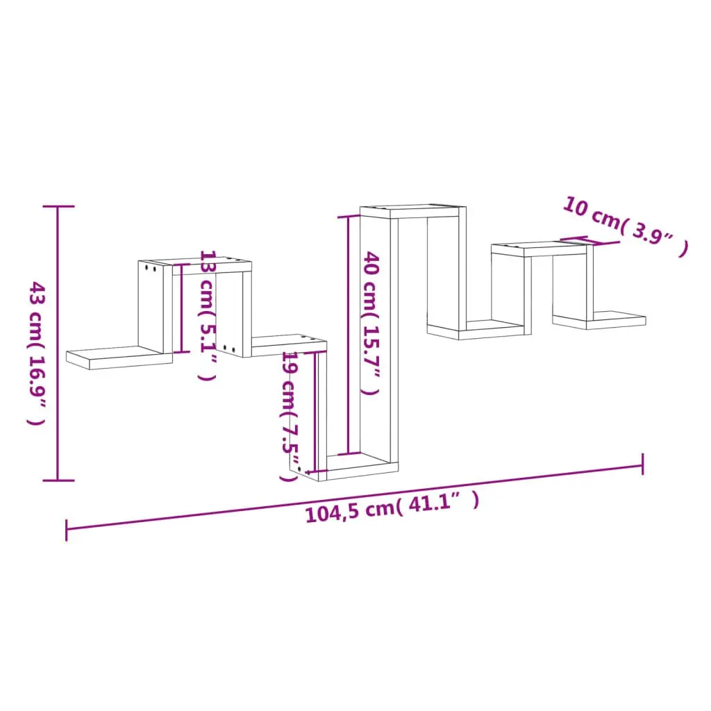 Wall Shelf White 104.5x10x43 cm Storage Display Bookcase Organiser Shelving Unit