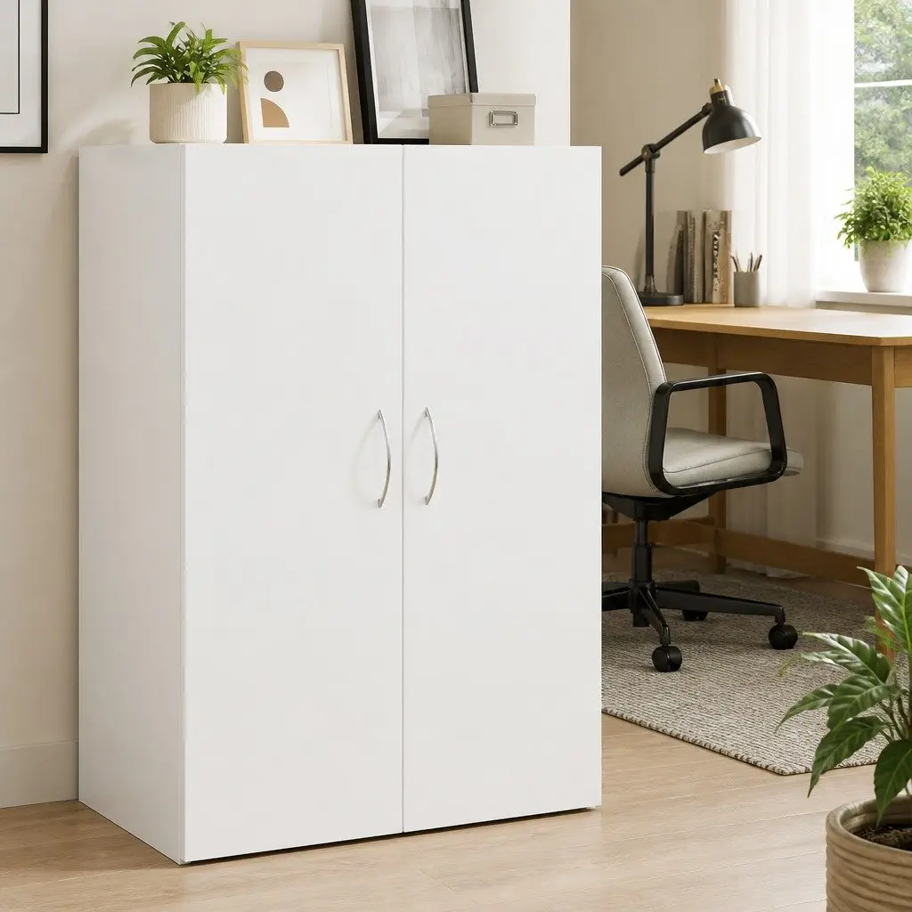 White Engineered Wood File Cabinet
