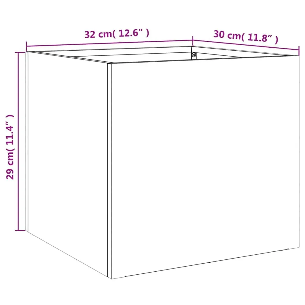 Steel Planters for Garden Black 32x30x29 cm 2 Piece