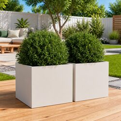 Specifications for Steel Planters - 2 pcs White Pots