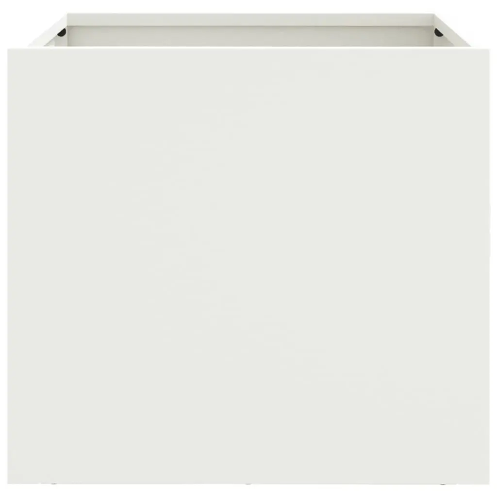Steel Garden Planters Outdoor Raised Flower Beds 32 x 30 x 29 cm 2 Piece White Decor