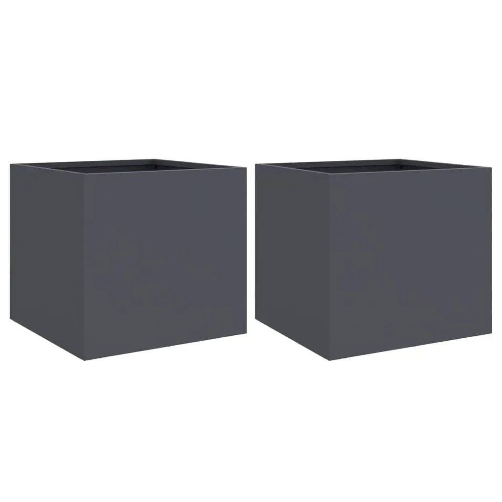 Steel Garden Planters for Patio 32x30x29 cm Anthracite