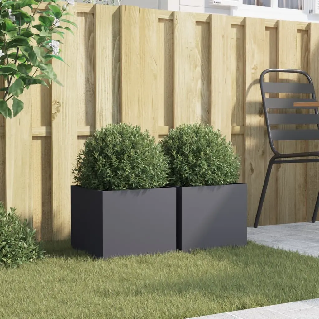 Steel Garden Planters for Patio 32x30x29 cm Anthracite