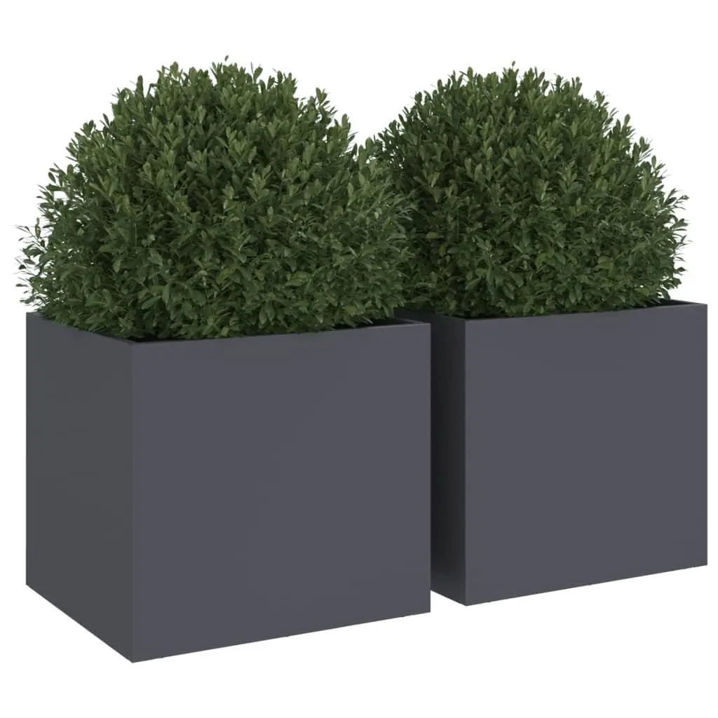Steel Garden Planters for Patio 32x30x29 cm Anthracite