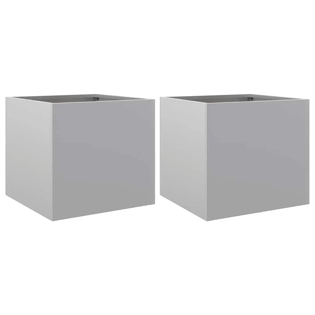 2 Silver Garden Planters, 32x30x29 cm