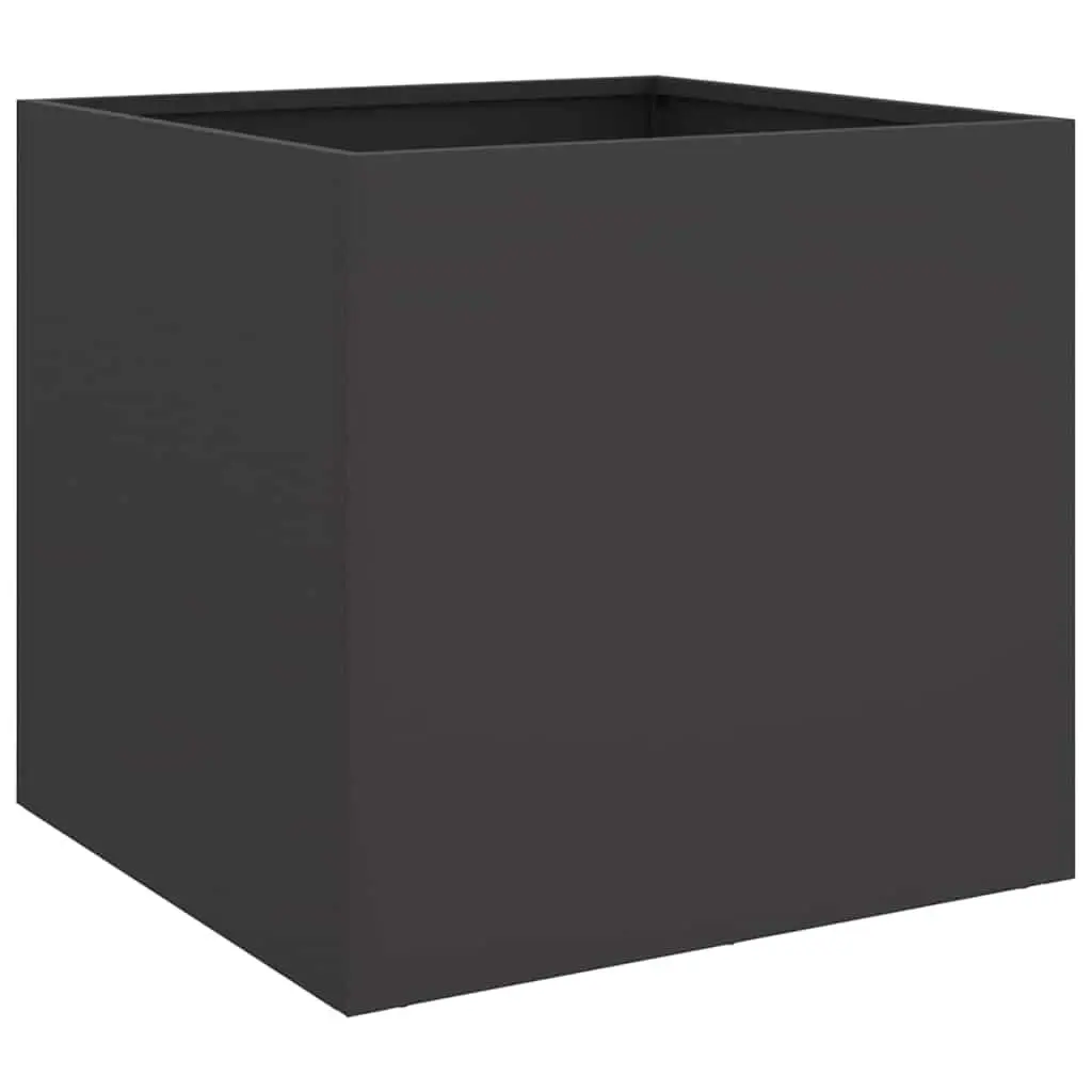Planter Box Black Steel Garden Flower Pot Outdoor Decorative Container