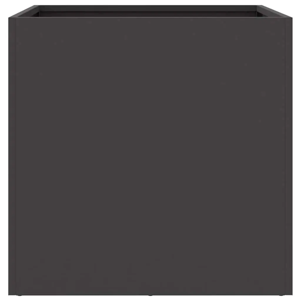 Planter Box Black Steel Garden Flower Pot Outdoor Decorative Container