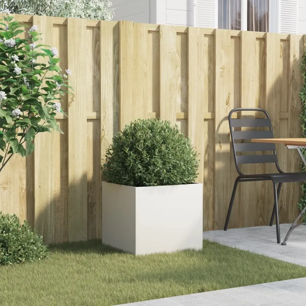 White Steel Raised Planter