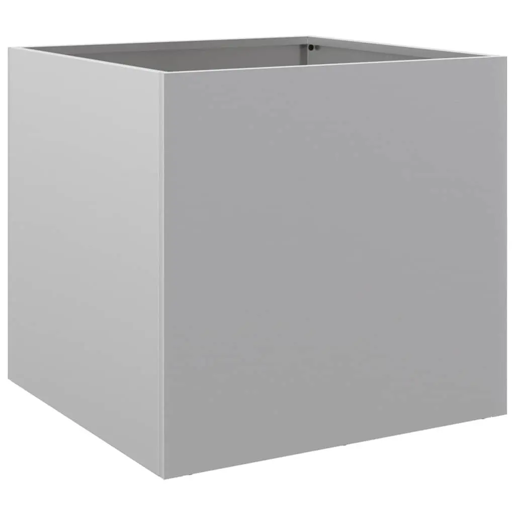 Galvanised Steel Planter Garden Pot Raised Bed 42 x 40 x 39 cm Silver