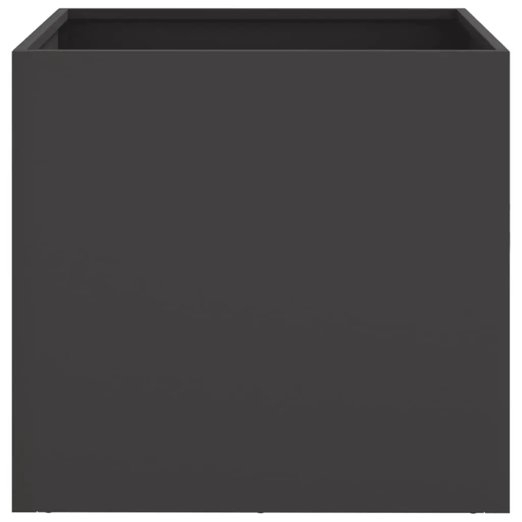 Steel Planter Outdoor Garden Bed Black 49 x 47 x 46 cm