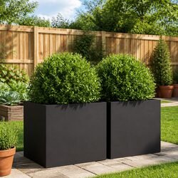 Specifications for Steel Planters - 2 Pieces Black Outdoor Boxes