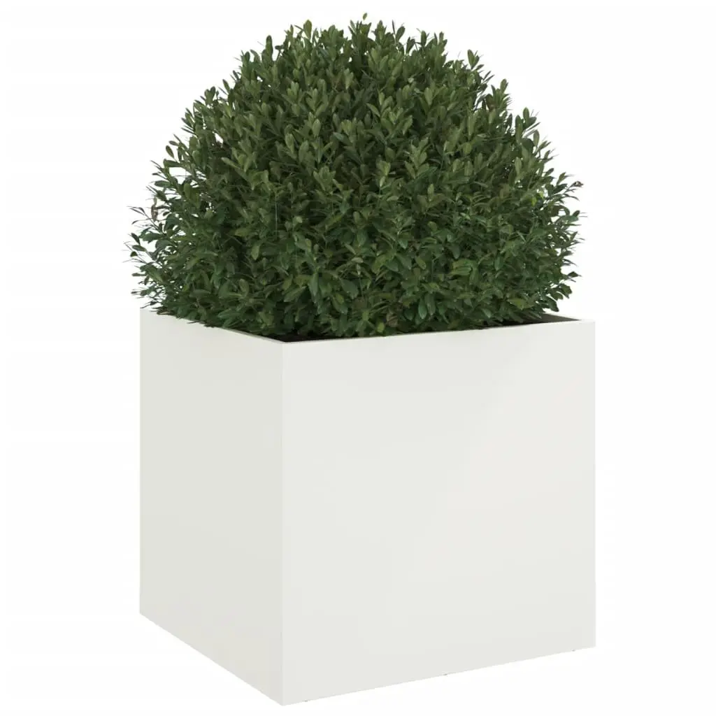 Raised Garden Planter Box Outdoor 49L x 47W x 46H cm White Steel Frame