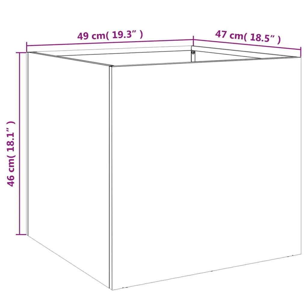 Raised Garden Planter Box Outdoor 49L x 47W x 46H cm White Steel Frame