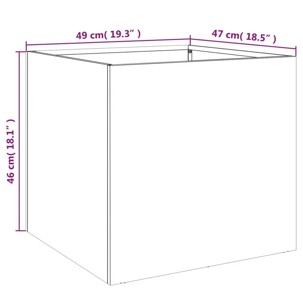 Steel Planters Outdoor 49x47x46 cm 2 Piece Garden Raised Bed Flower Box