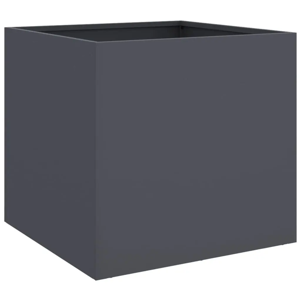 Steel Planter Anthracite Colour Garden Raised Bed Outdoor 49 x 47 x 46 cm