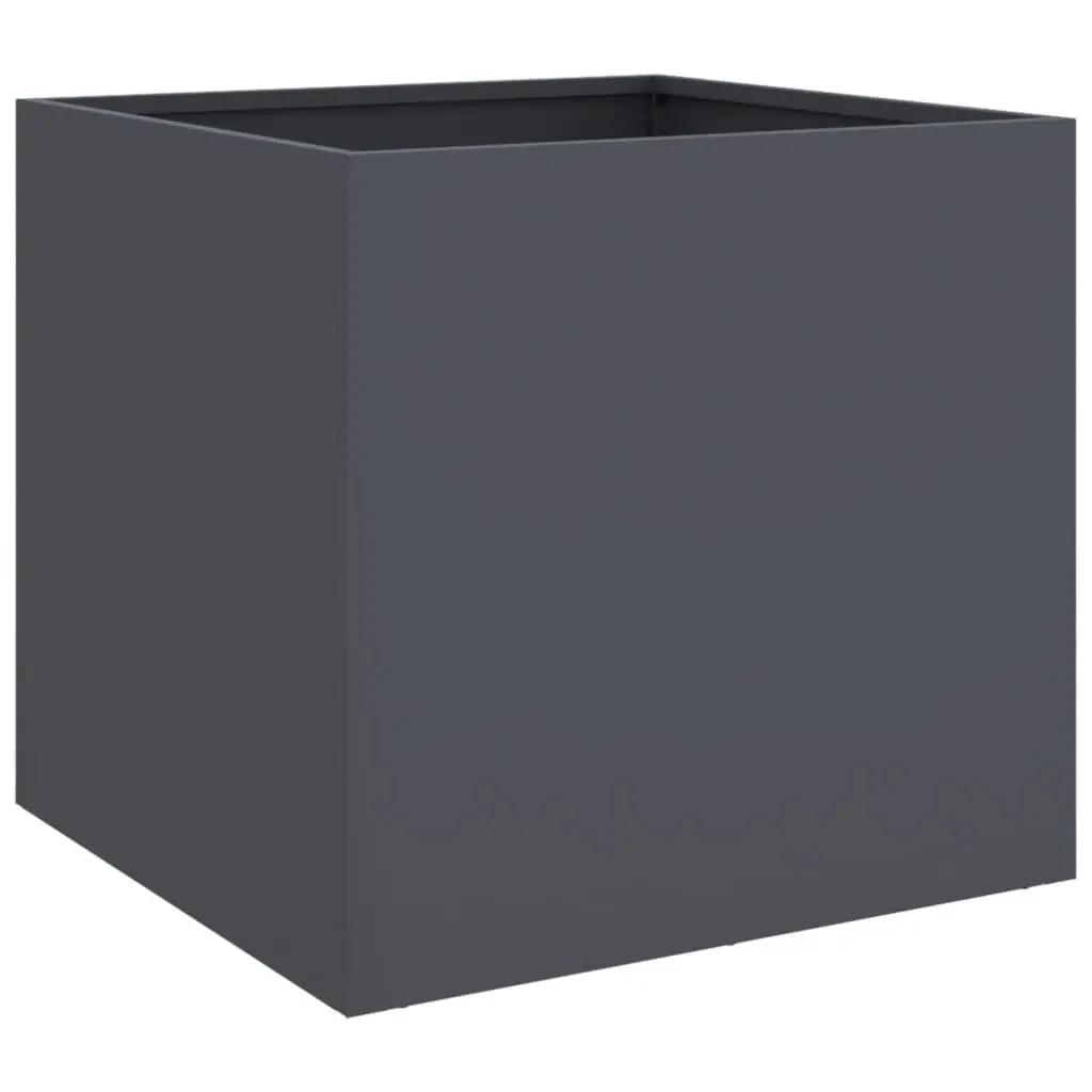 Steel Planter Anthracite Colour Garden Raised Bed Outdoor 49 x 47 x 46 cm