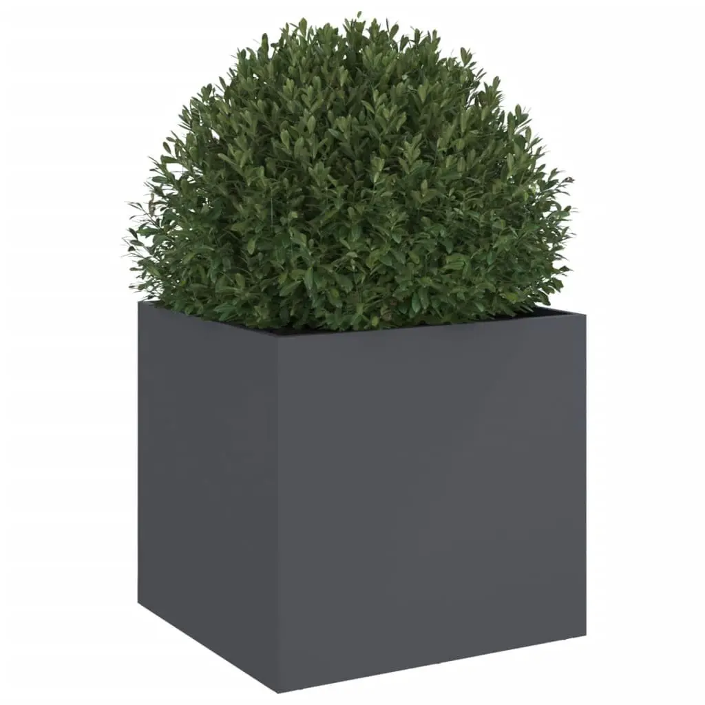 Steel Planter Anthracite Colour Garden Raised Bed Outdoor 49 x 47 x 46 cm