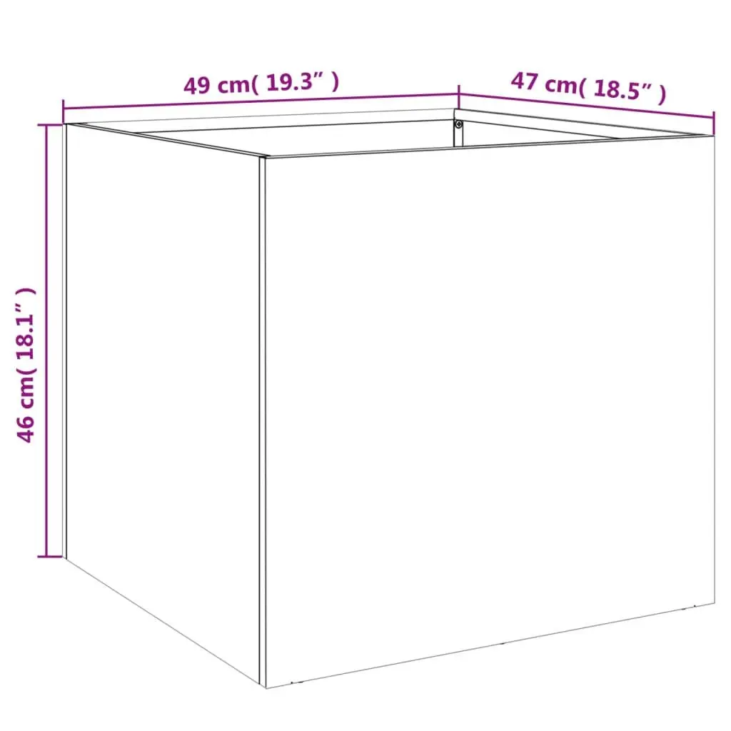 Steel Planter Anthracite Colour Garden Raised Bed Outdoor 49 x 47 x 46 cm