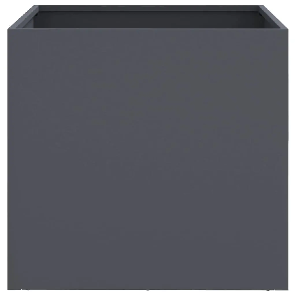 Garden Planters 2 pcs Anthracite Raised Beds Steel Frame Outdoor Flower Boxes