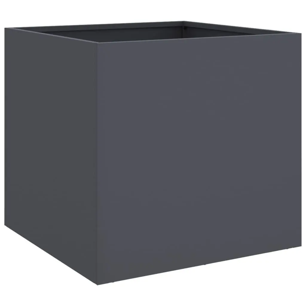 Garden Planters 2 pcs Anthracite Raised Beds Steel Frame Outdoor Flower Boxes