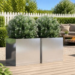 Stainless Steel Planters Set 2 pcs 49x47x46cm Outdoor Use