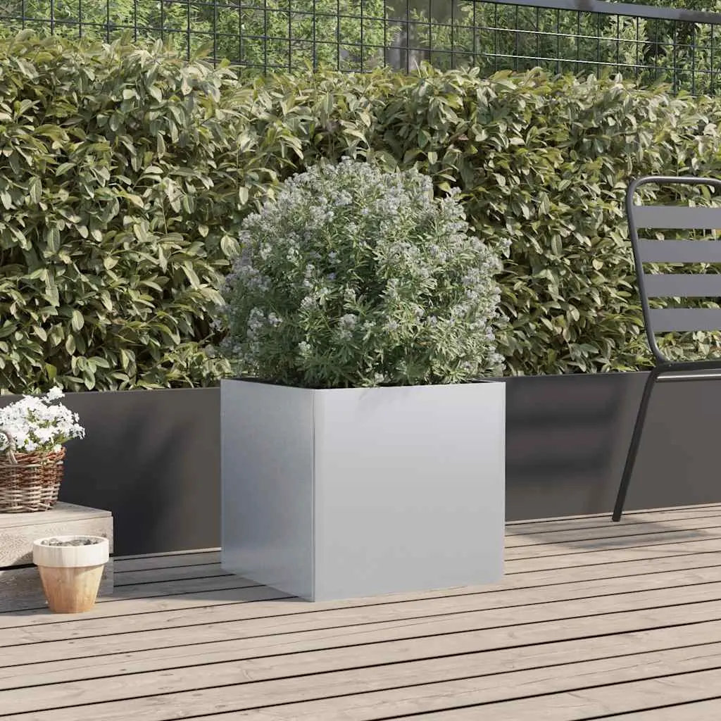 Galvanised Steel Planter Box Garden Patio Balcony 49x47x46cm