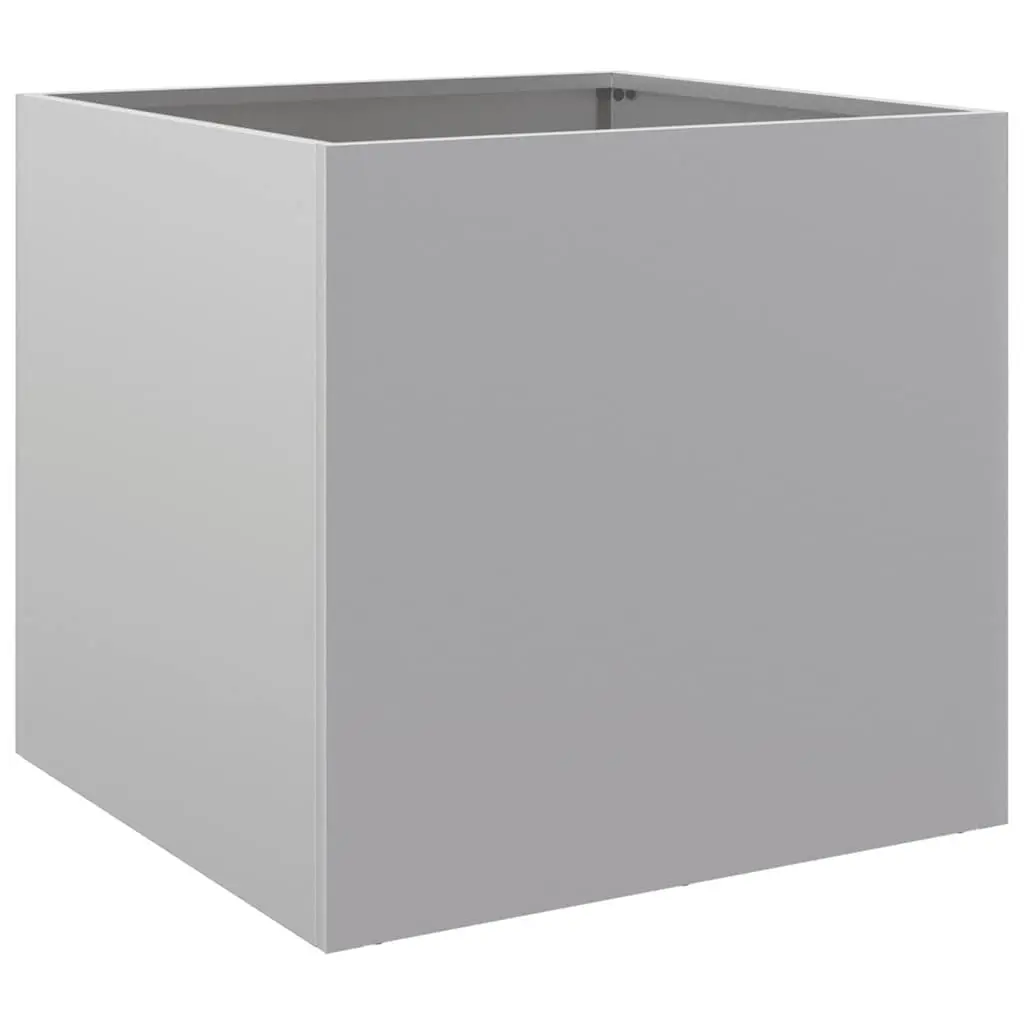Garden Planters Outdoor Silver 49x47x46 cm Galvanised Steel 2 Piece
