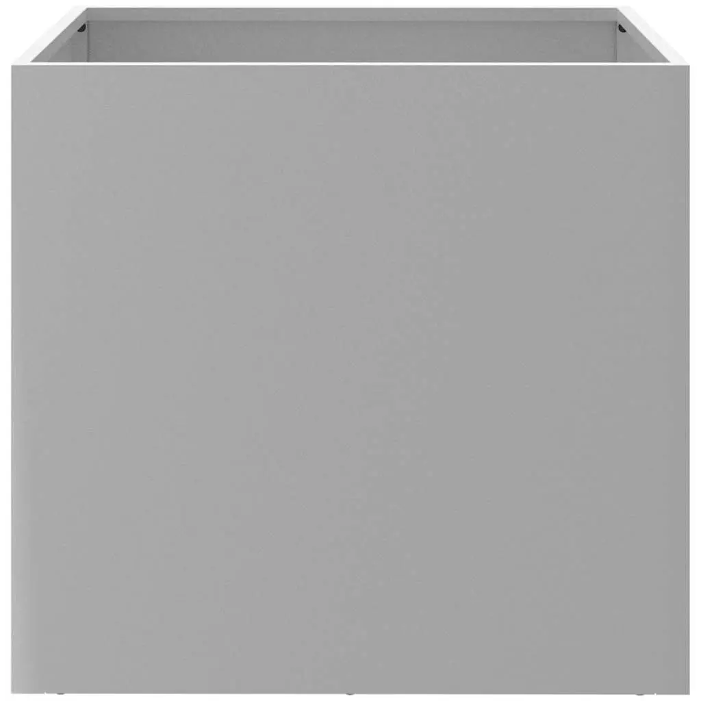 Garden Planters Outdoor Silver 49x47x46 cm Galvanised Steel 2 Piece