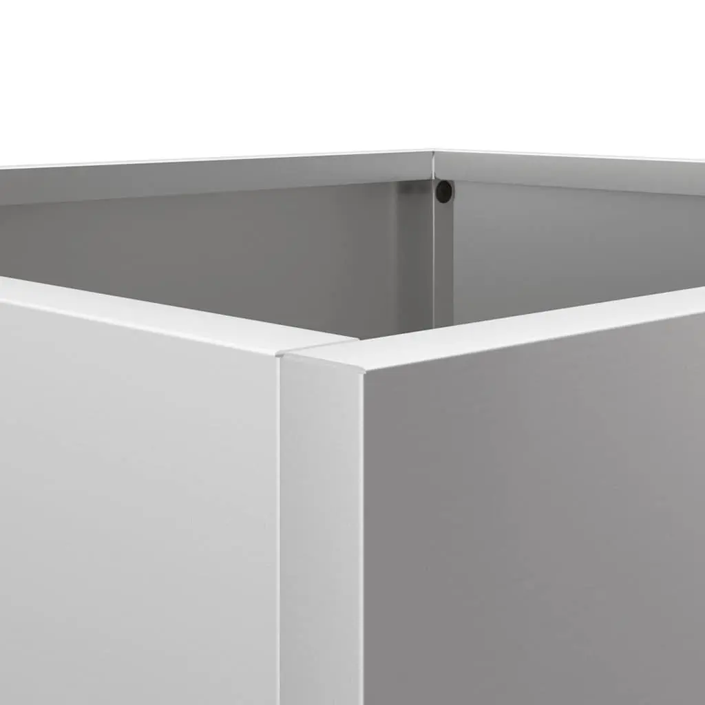 Garden Planters Outdoor Silver 49x47x46 cm Galvanised Steel 2 Piece
