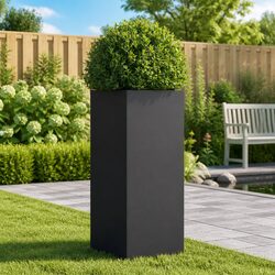 Black Steel Planter Raised Garden Bed Outdoor Patio Balcony Flower Box Decor