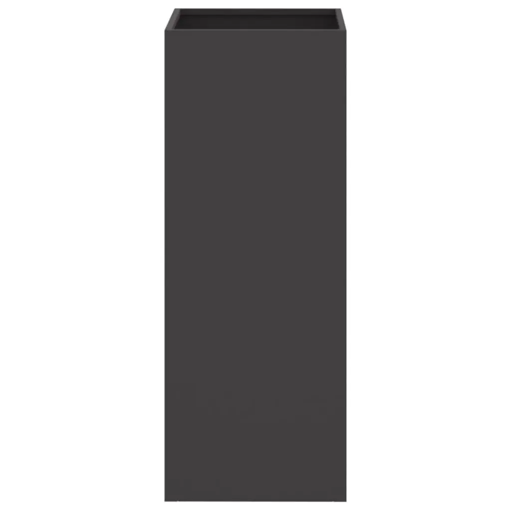Black Steel Planter Outdoor Patio Balcony Flower Box 32 x 29 x 75 cm