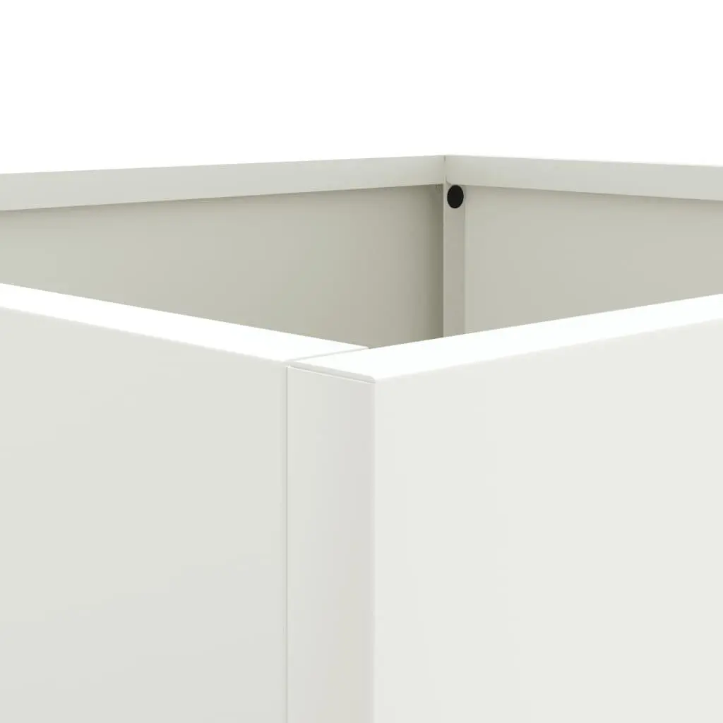 White Steel Planter Box