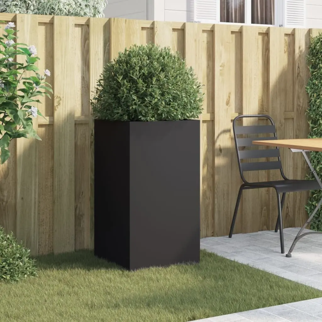 Black Steel Planter Raised Garden Flower Box Outdoor Decorative Pot Container