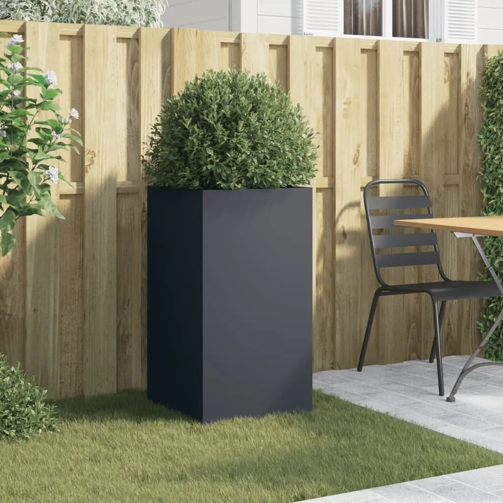 Steel Planter Anthracite Outdoor Garden Flower Box 42x38x75cm
