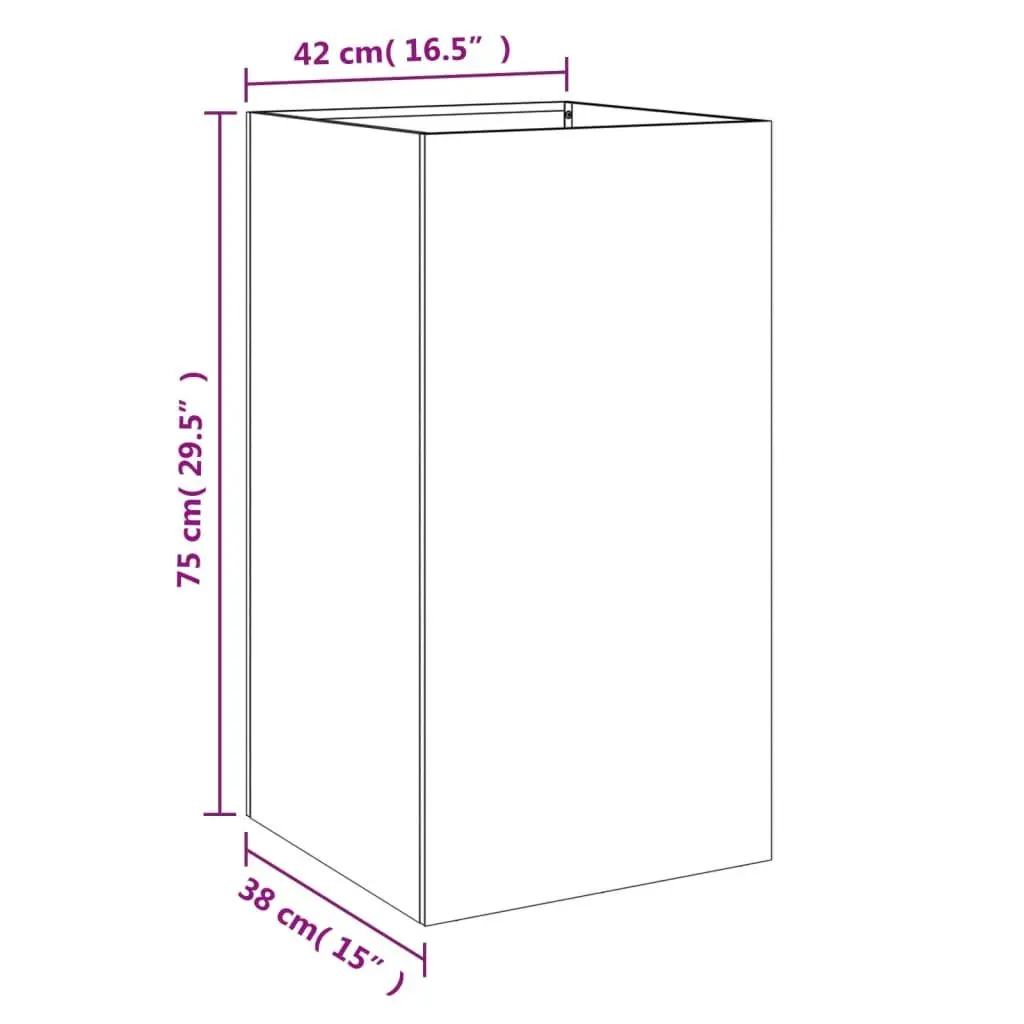 Steel Planter Anthracite Outdoor Garden Flower Box 42x38x75cm