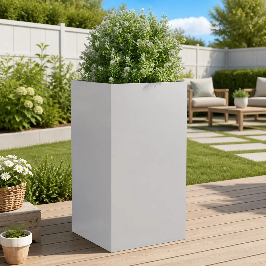 Galvanised Steel Planter Garden 42x38x75 cm