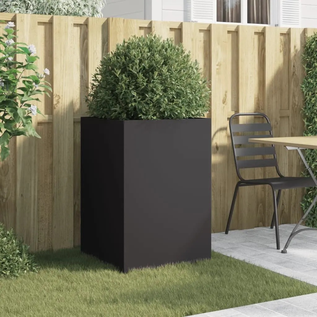 Black Steel Planter Box Garden Raised Bed Flower Container Outdoor Decor