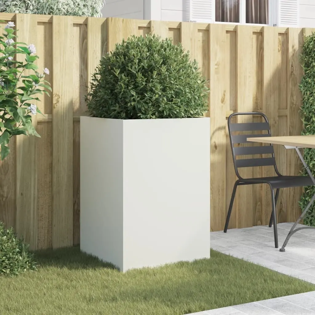 White Steel Planter Box Outdoor Indoor 52W x 48D x 75H cm