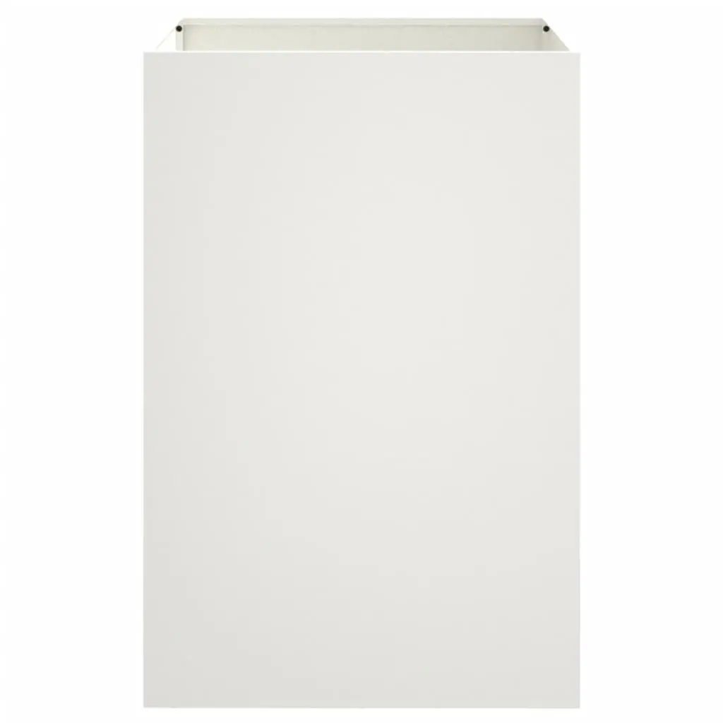 White Steel Planter Box Outdoor Indoor 52W x 48D x 75H cm