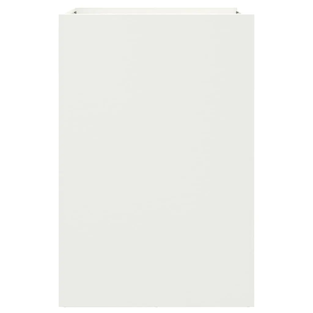 White Steel Planter Box Outdoor Indoor 52W x 48D x 75H cm