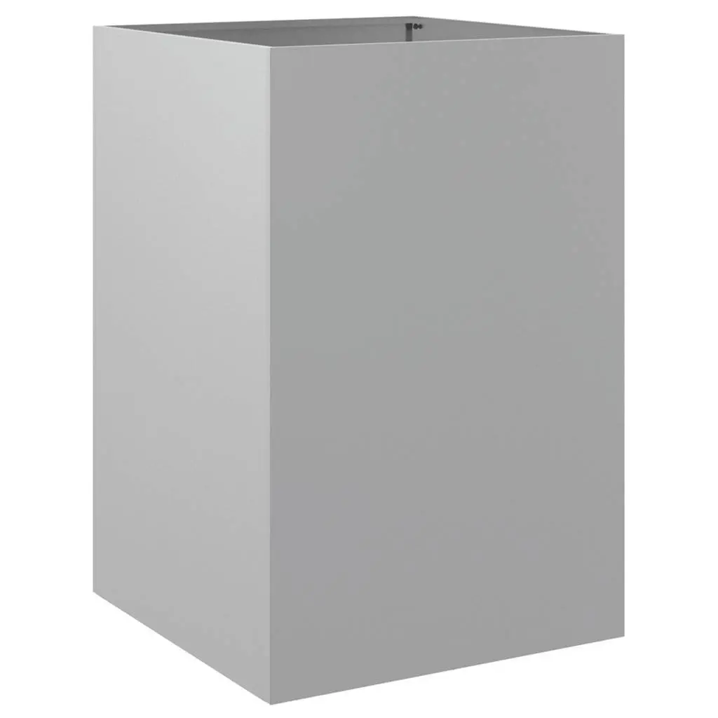 Garden Planter Box Silver 52x48x75cm Galvanised Steel Outdoor Patio Pot