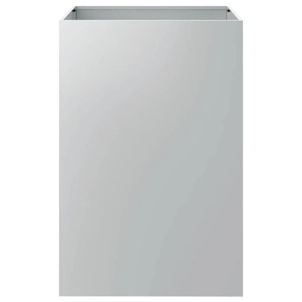 Garden Planter Box Silver 52x48x75cm Galvanised Steel Outdoor Patio Pot