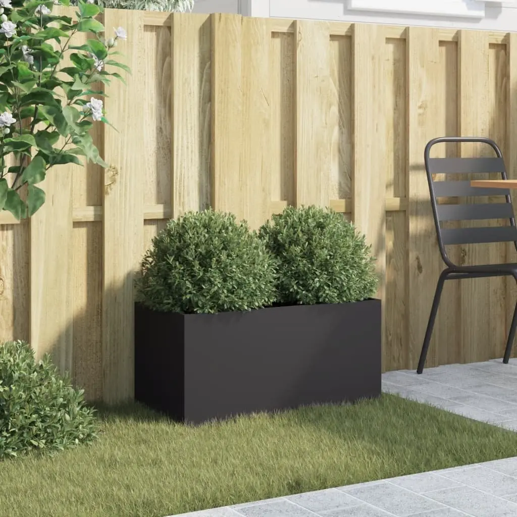Black Steel Planter Raised Bed Garden Flower Box Outdoor Patio Balcony Decor