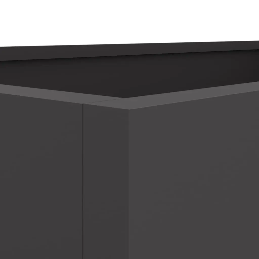 Black Steel Planter Raised Bed Garden Flower Box Outdoor Patio Balcony Decor