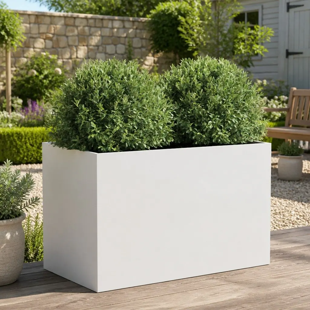 Planter Box Outdoor 62x40x39 cm Steel Raised Bed Garden Decoration