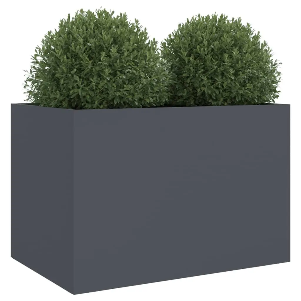 Steel Planter for Garden 62x40x39 cm Anthracite Raised Flower Bed Container Box